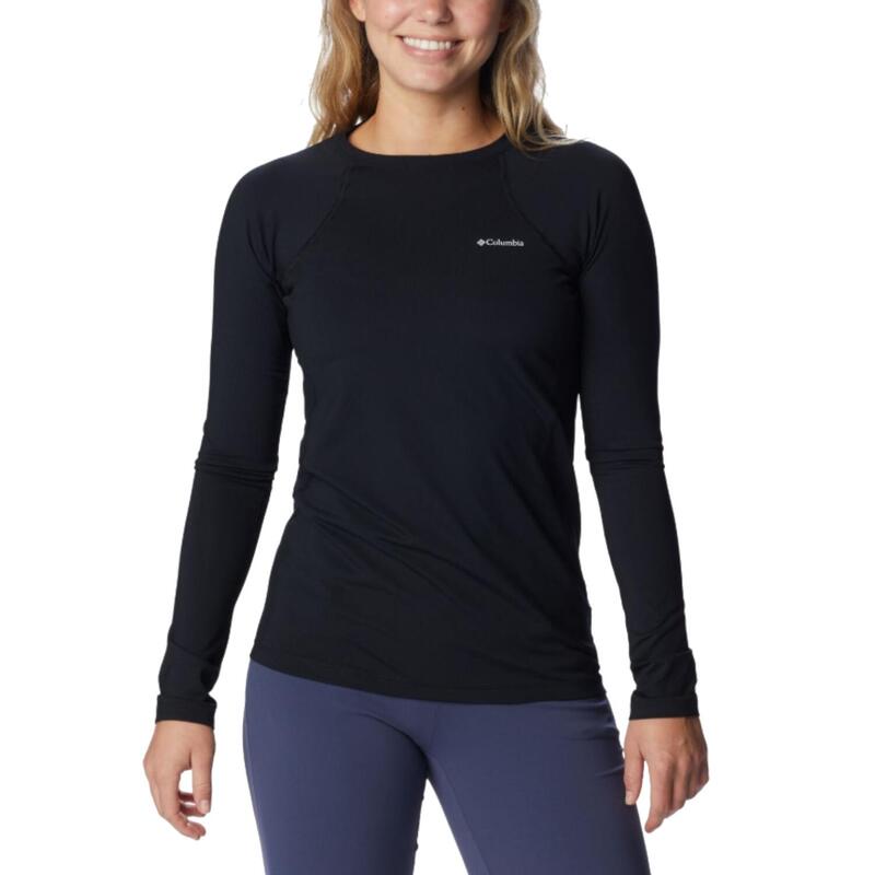 Női kompressziós hosszú ujjú, Columbia Midweight Stretch Long Sleeve Top, fekete