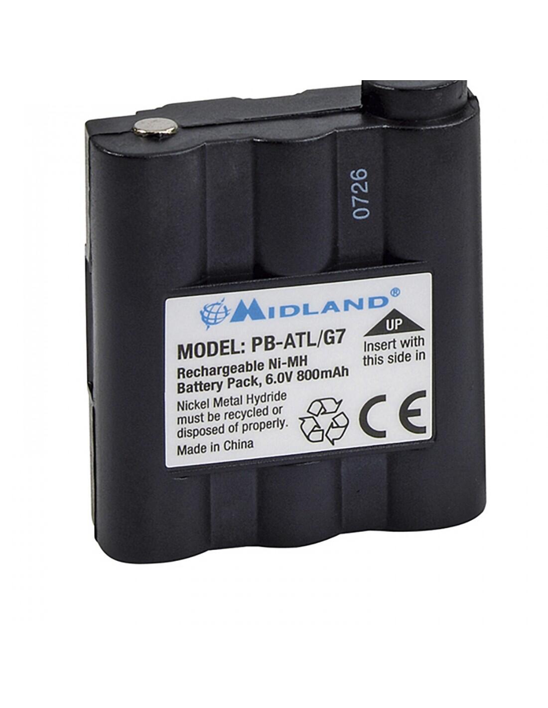 MIDLAND PB-ATL/G7 Batteria Ni-MH 6V 800mAh per Walkie Talkie 3/3