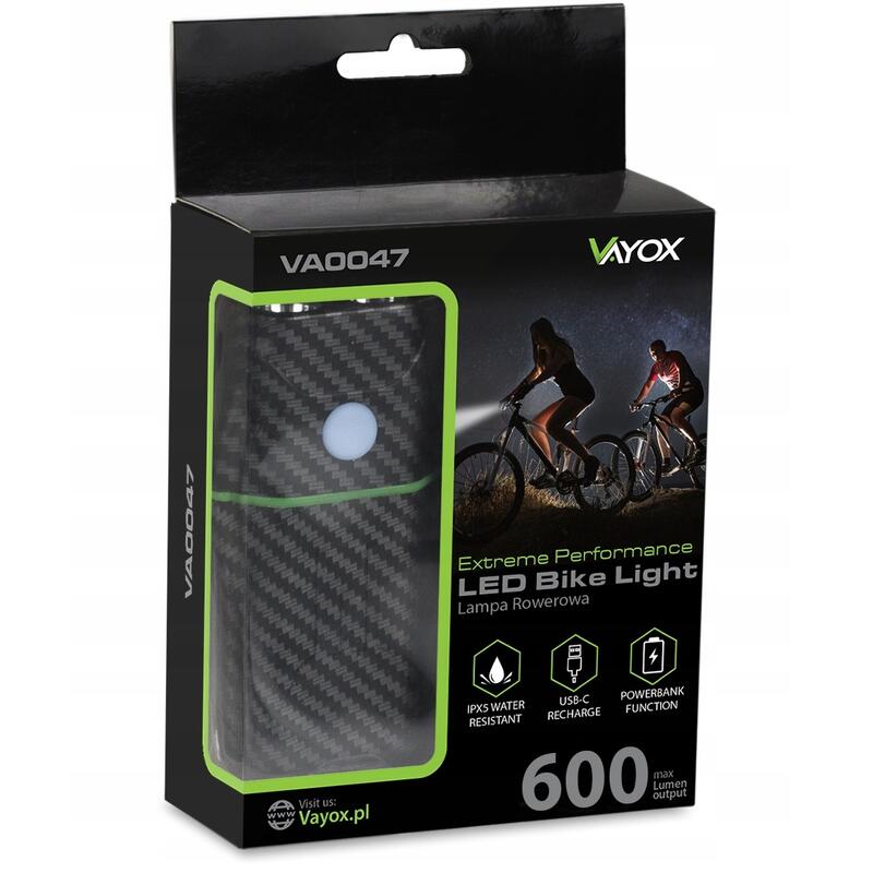 Egy kerékpár lámpa készlet VAYOX VA0047 + VA0048 első és hátsó USB