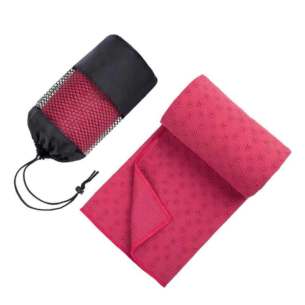 Antypoślizgowy ręcznik do jogi z torbą w prezencie-pink 3/5