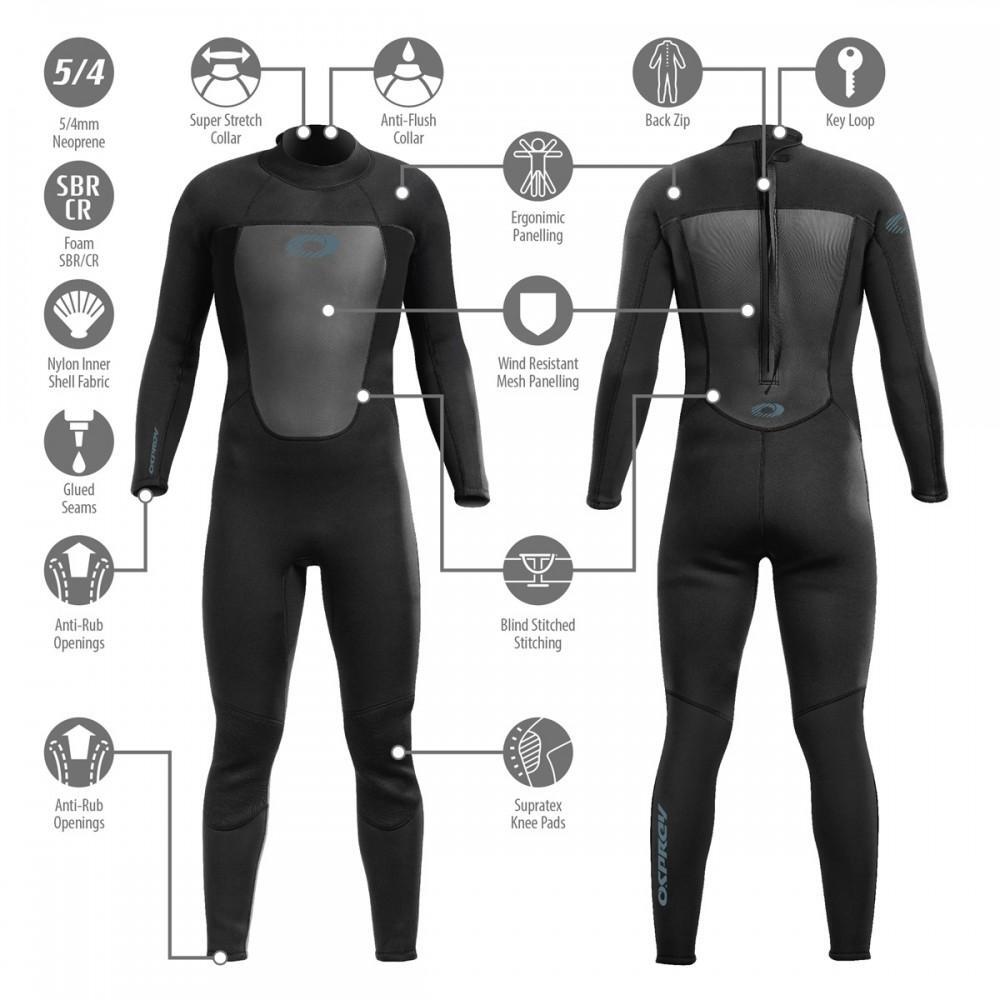 Osprey Origin Men's 5/4mm Wetsuit Black 2/7