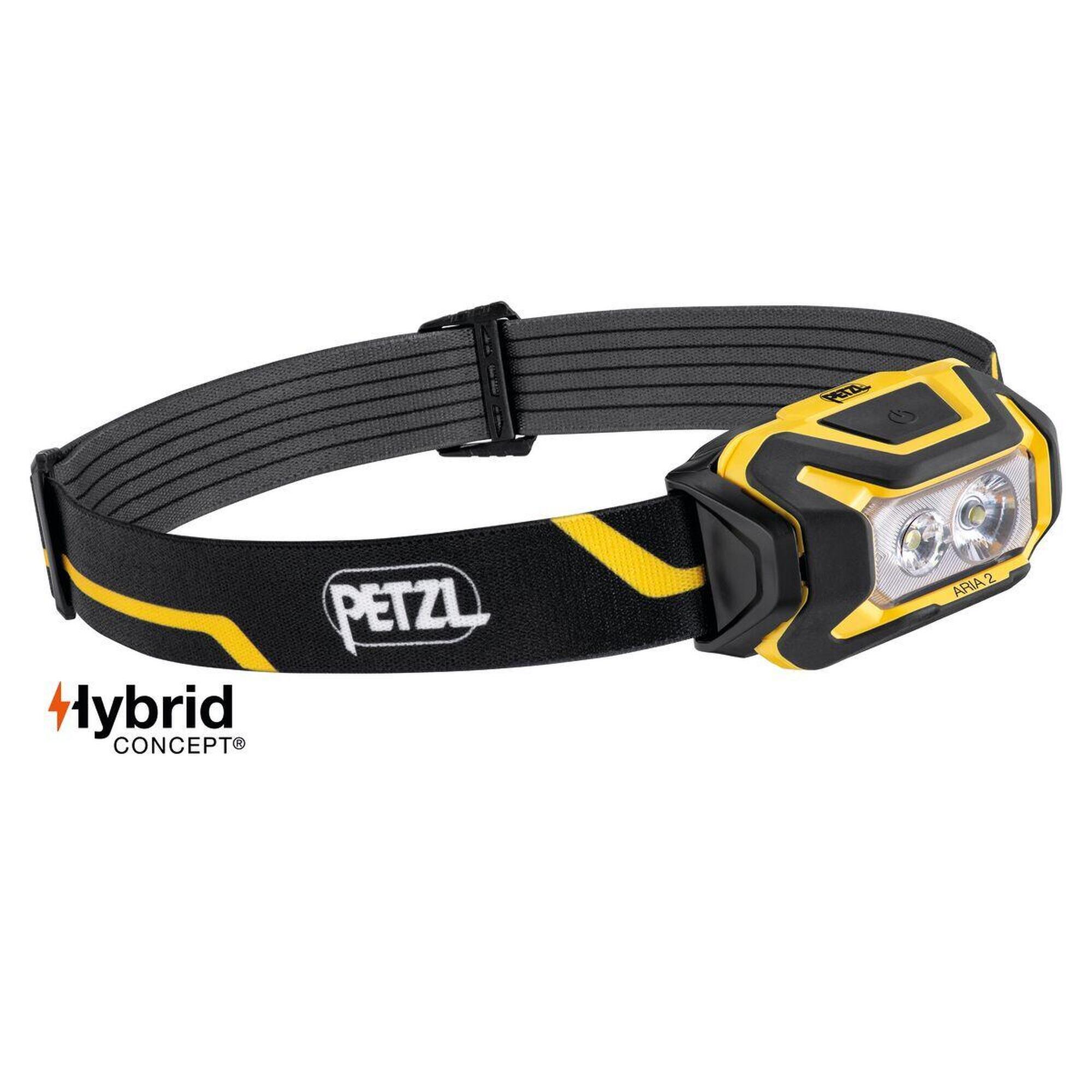 Petzl - Lampe Frontale Petzl Aria 2 Compacte Ip67 450 Lm Hybride Aaa Ou Batterie Core - Lampe Frontale - Jaune|noir - Taille Unique - Decathlon