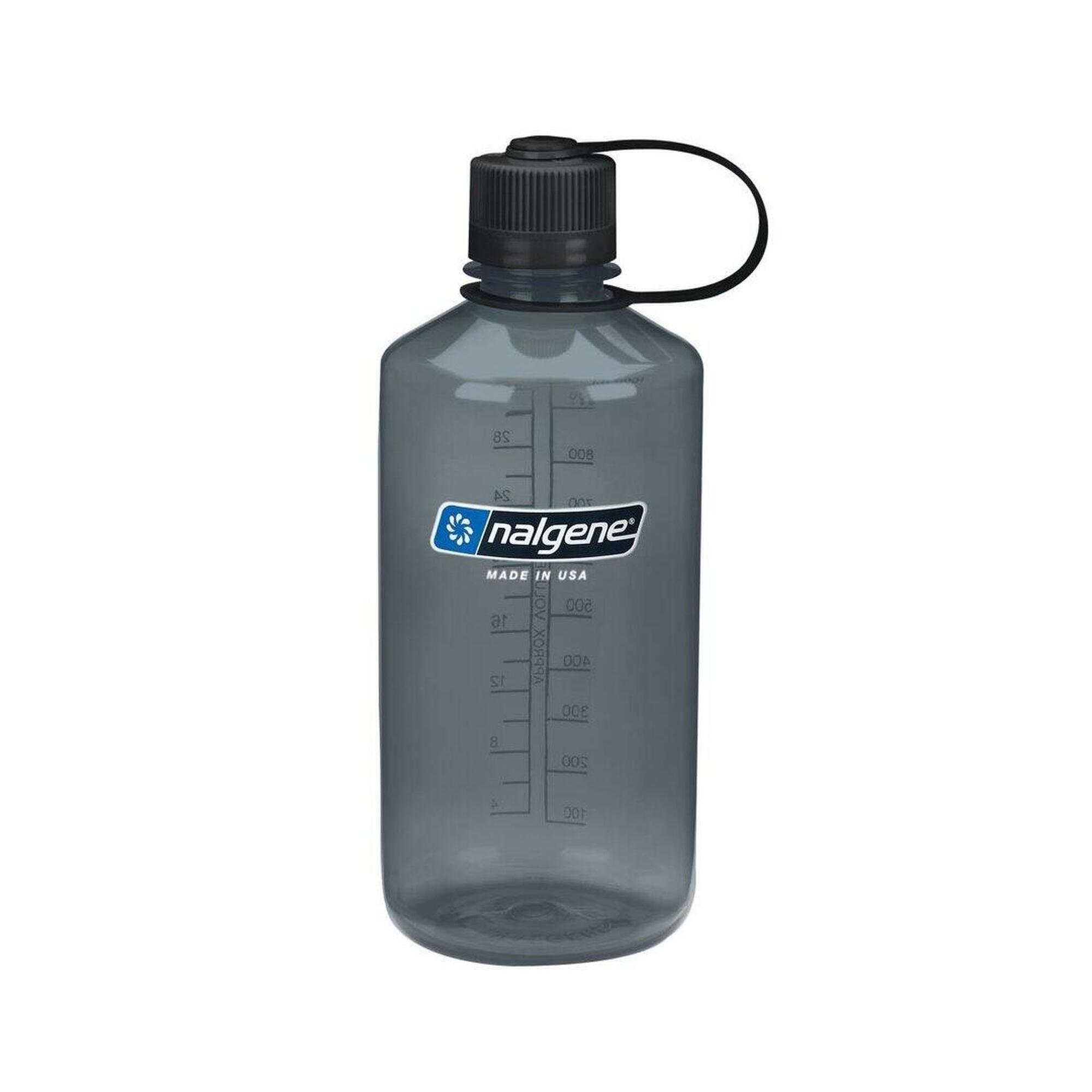 NALGENE 1L Narrow Mouth Sustain Water Bottle - Made From 50% Plastic Waste - Grey