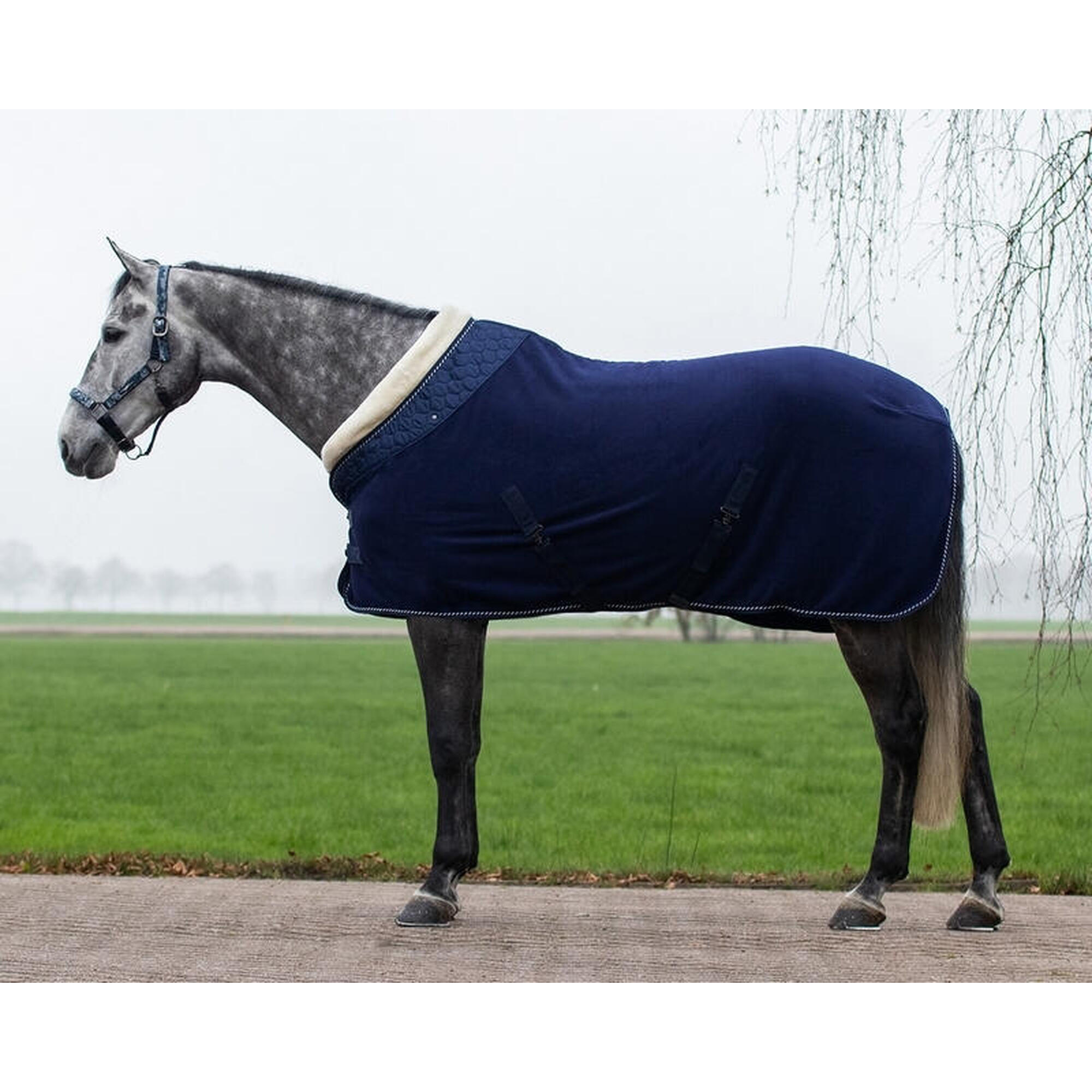 Qhp - Couverture Polaire Pour Cheval Qhp Brilliance - Couverture Cheval - Bleu - 215 Cm - Decathlon