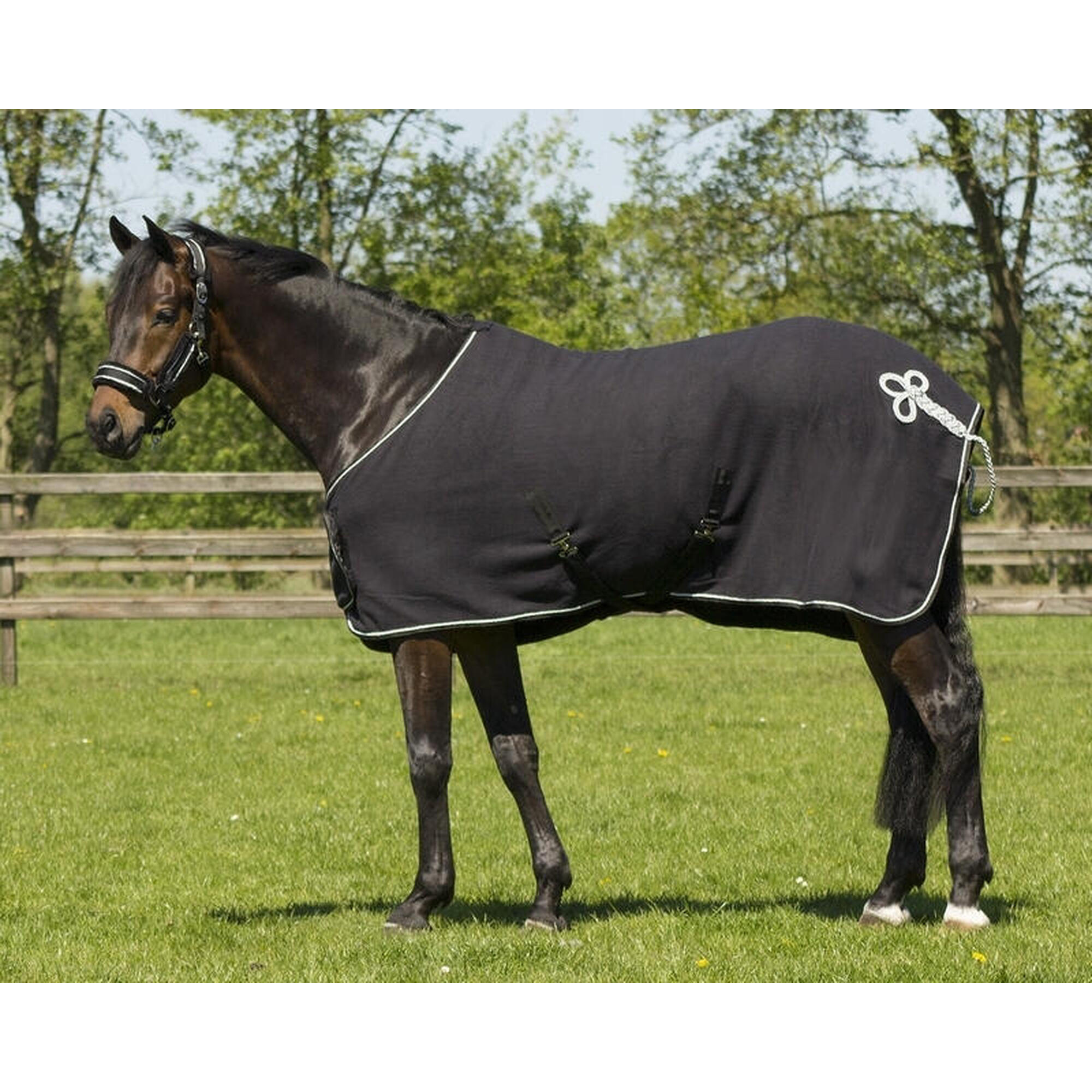 Qhp - Couverture Polaire Qhp Ornament - Couverture Cheval - Gris|noir - 195 Cm - Decathlon