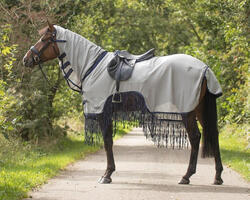 Couverture anti-mouches pour cheval avec franges QHP
