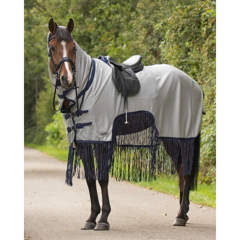 Couverture anti-mouches pour cheval avec franges QHP