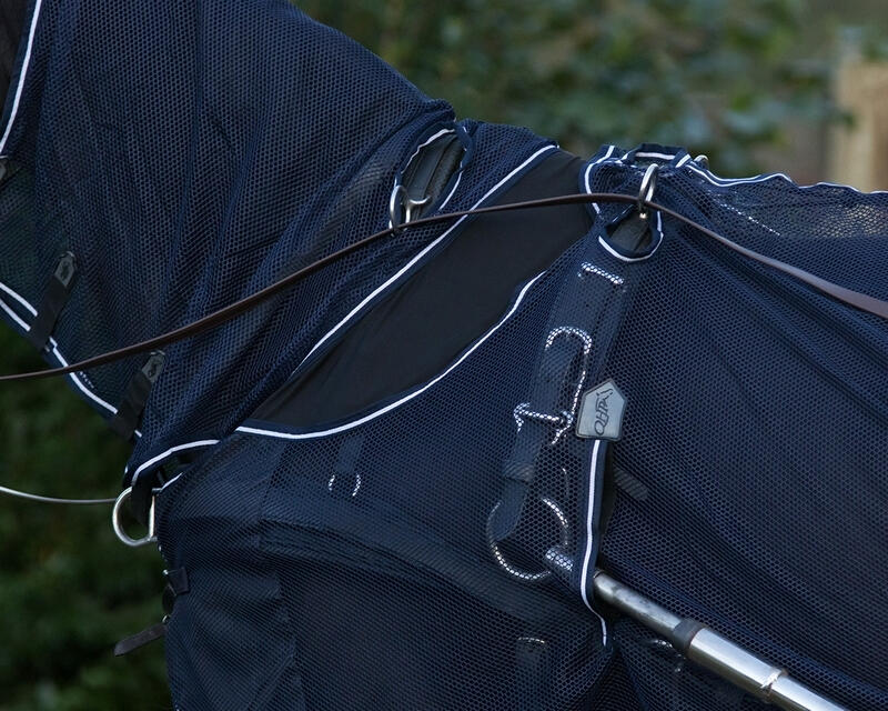 Couverture anti-mouches pour cheval avec couvre-cou QHP 2/4