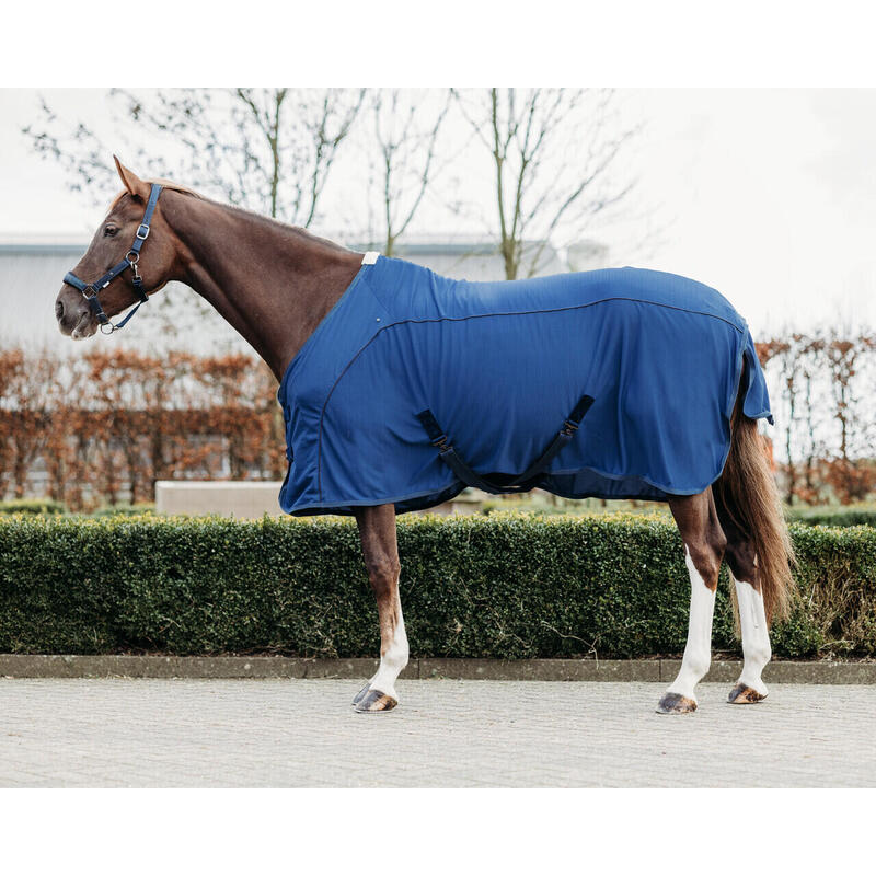 Chemise Pour Cheval De Show - Couleur Marine Et Blanche - Taille Large - Occasion