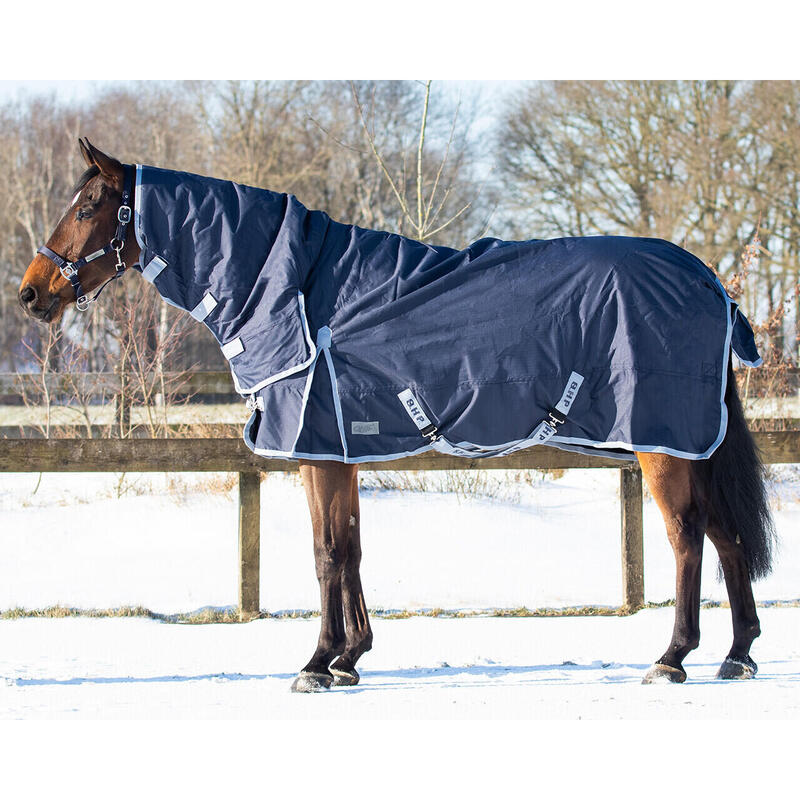 Coperta per cavalli con collo alto integrato QHP Turnout 300 g