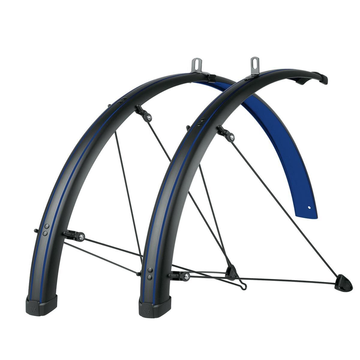 SKS Bluemels Stingray 28 Mudguard Set Road Matt Black/Ocean Blue 45mm