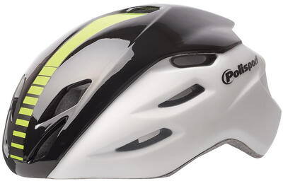 Fietshelm aero-r medium 55-58 cm - mat wit / zwart / fluor geel