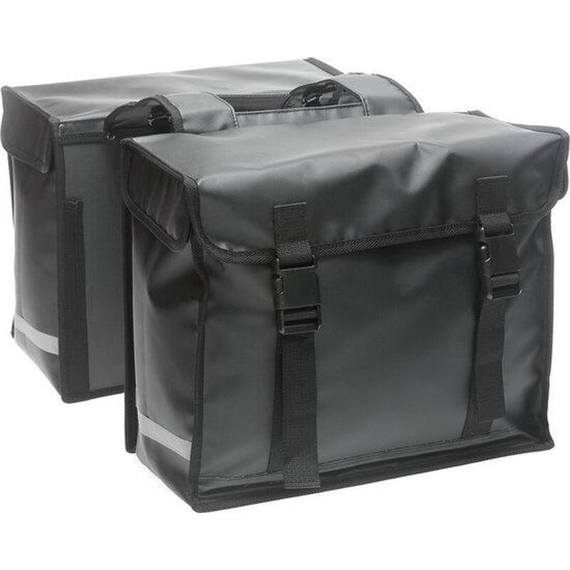 Sacoche vélo double Bisonyl 46 litres 39 x 18 x 33 cm (x2) - noir mat