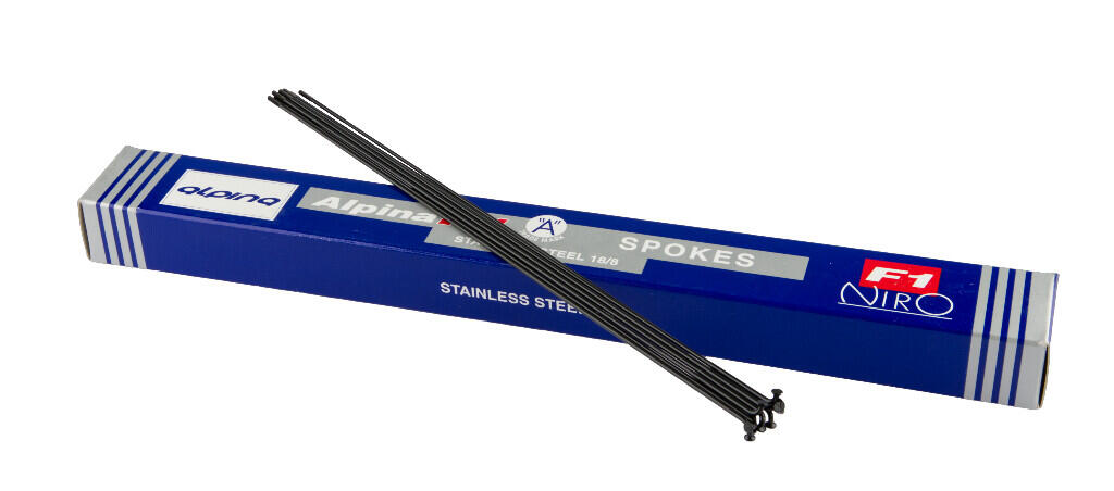 Alpina Raggi 266 mm 14G (2,00 mm) acciaio inox nero, set 144. 2/3