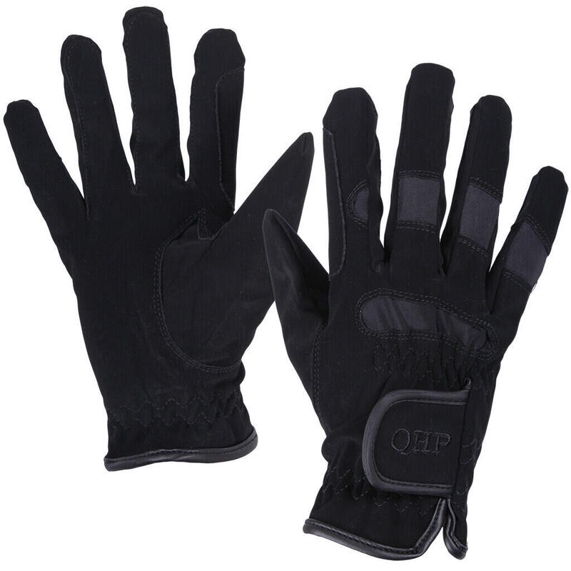 Gants chauds d'équitation femme 100 WARM noir