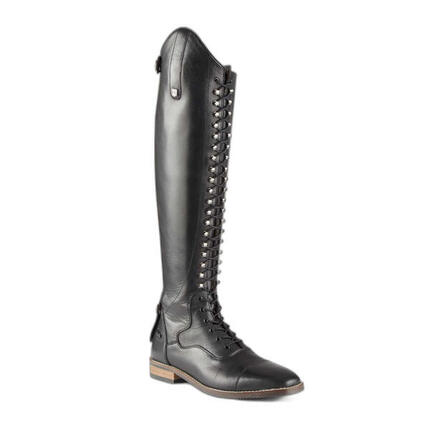 Leder-Schnür-Reitstiefel Frau Premier Equine Maurizia Wide Large