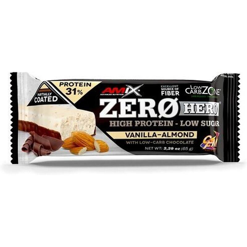 Barrita proteica AMIX Zero Hero 31% Protein Bar 65 Gr 1 Ud Vainilla - Almendra