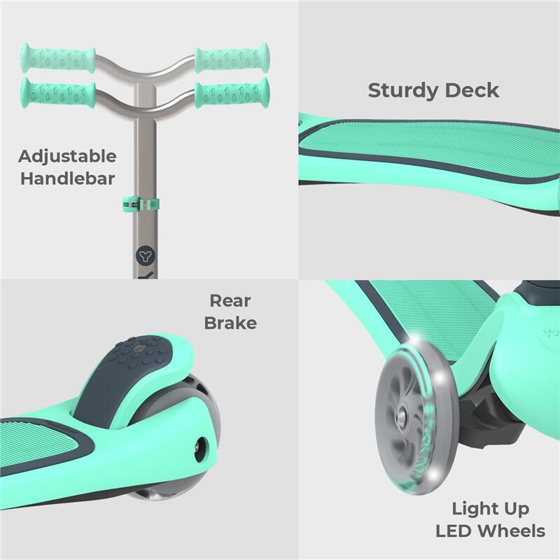 PATINETE 3 RUEDAS PARA NIÑOS YVOLUTION AIR VERDE 3/5