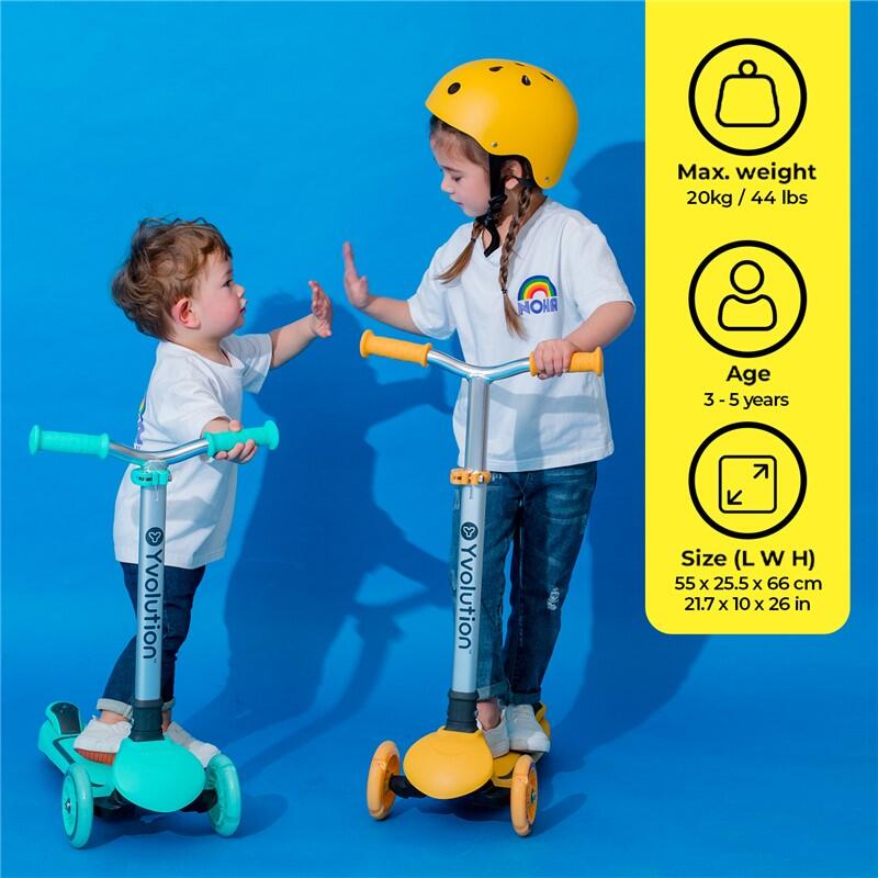 PATINETE 3 RUEDAS PARA NIÑOS YVOLUTION AIR VERDE 4/5