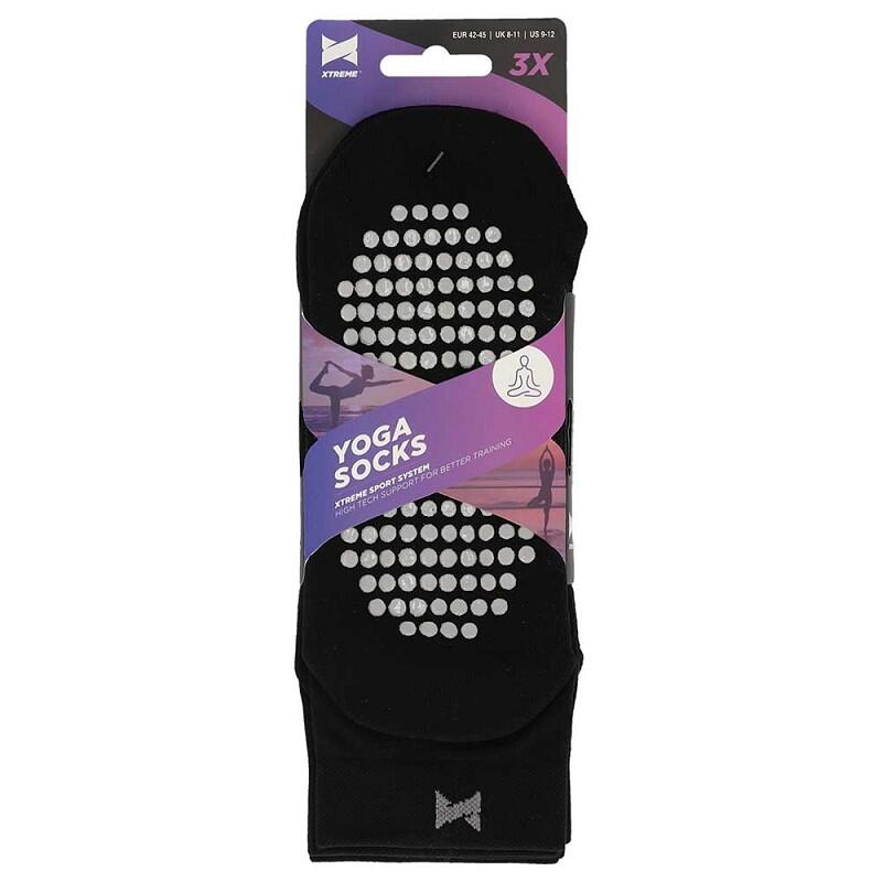 Chaussettes De Yoga Et Pilates Pour Femmes - 3 Paires Avec Picots Antidérapants - Coton Confortable - Sans Couture