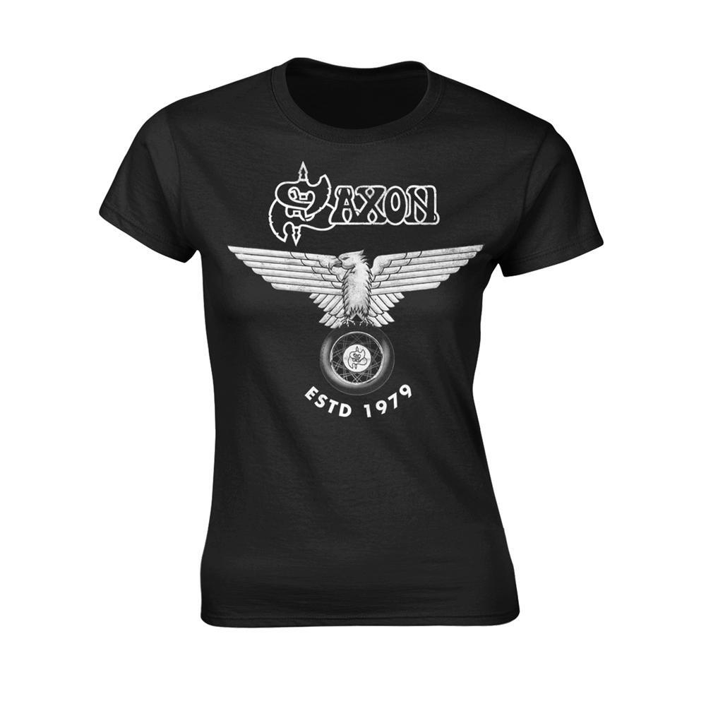 SAXON Womens/Ladies ESTD 1979 TShirt (Black)