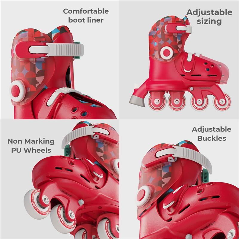 PATINS EVOLUCIONÁRIOS TWISTA T.30-34 PARA CRIANÇAS YVOLUTION ROJO 6/7