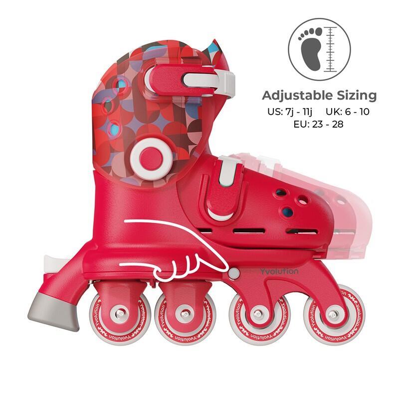 PATINS EVOLUCIONÁRIOS TWISTA T.30-34 PARA CRIANÇAS YVOLUTION ROJO 3/7