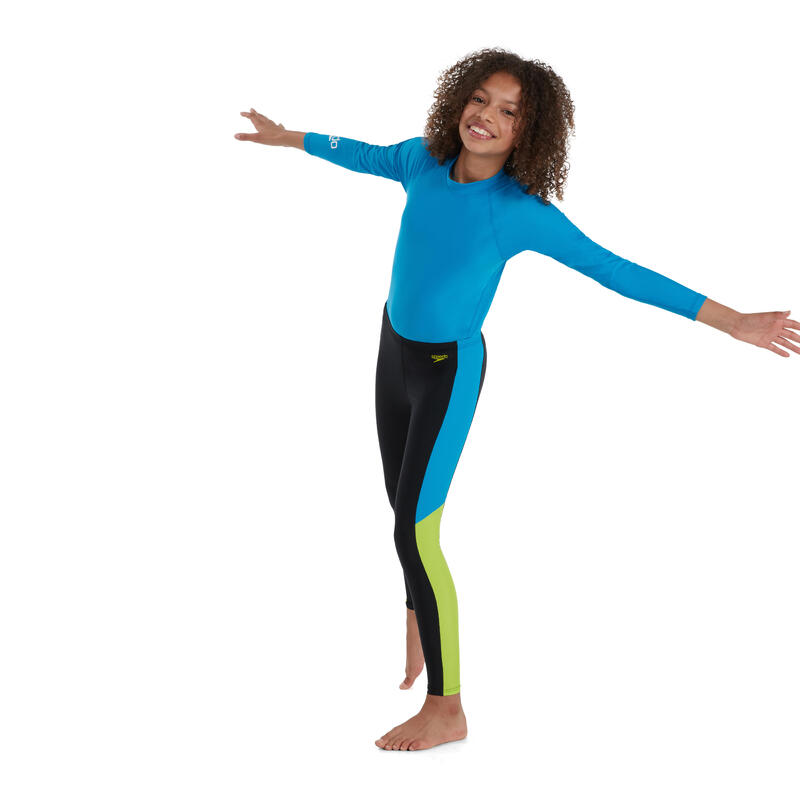 ENDURANCE10  JUNIOR UNISEX (AGED 8-14) COLOURBLOCK LEGGING - BLACK