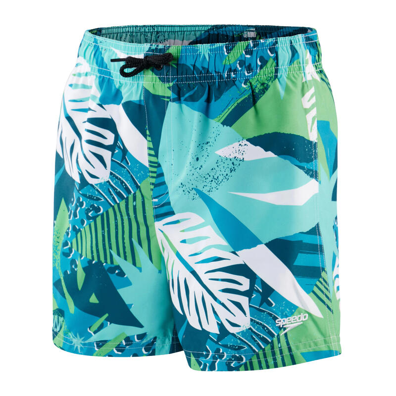 熱帶圖案 男童 (6-14 歲) 沙灘褲 - 綠色