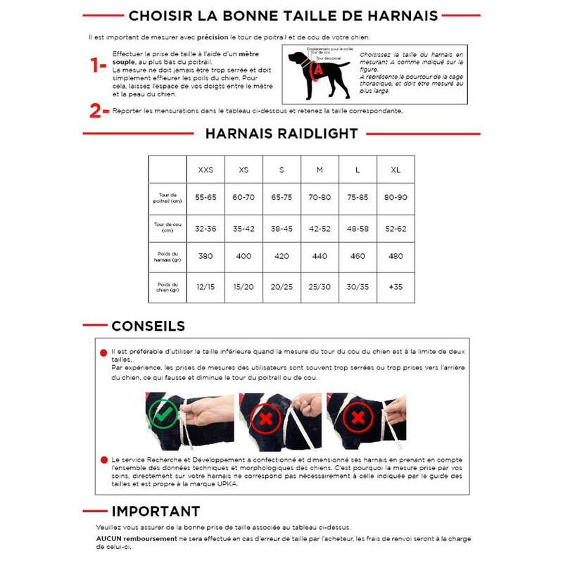 Harnais canirandonnée, canitrail RAIDLIGHT