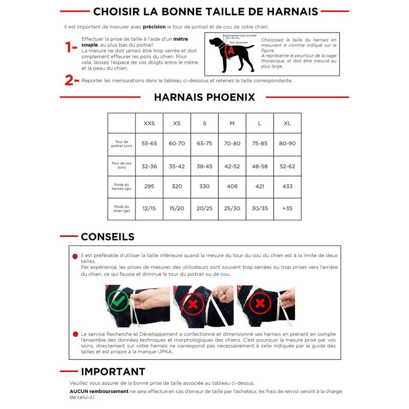 ALM XS - Harnais Réglable Canicross Pour Chien Taille XS PHOENIX