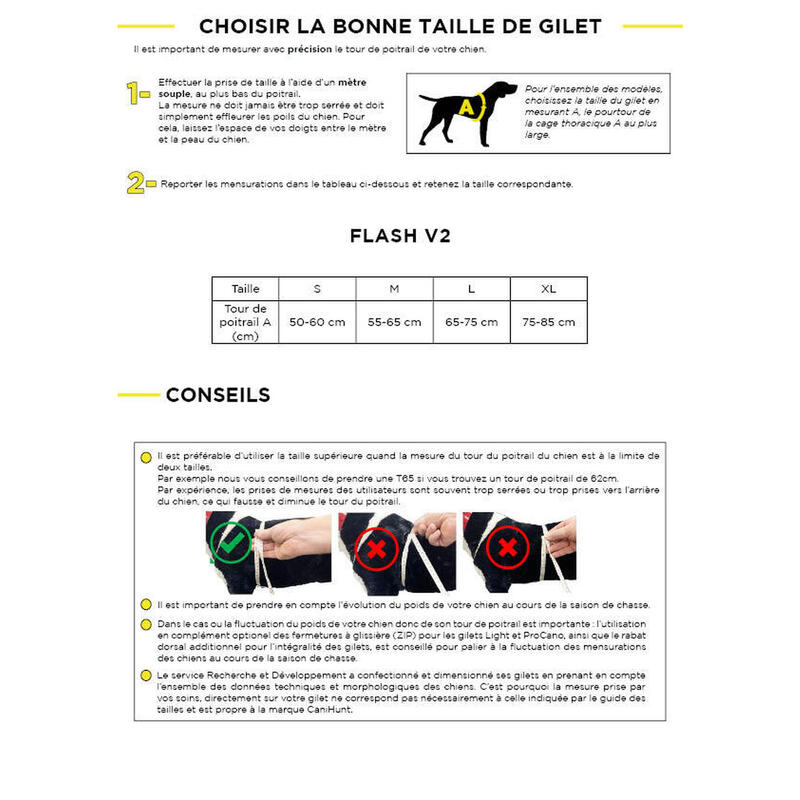 Gilet de signalisation pour chien de chasse FLASH V2 CANIHUNT