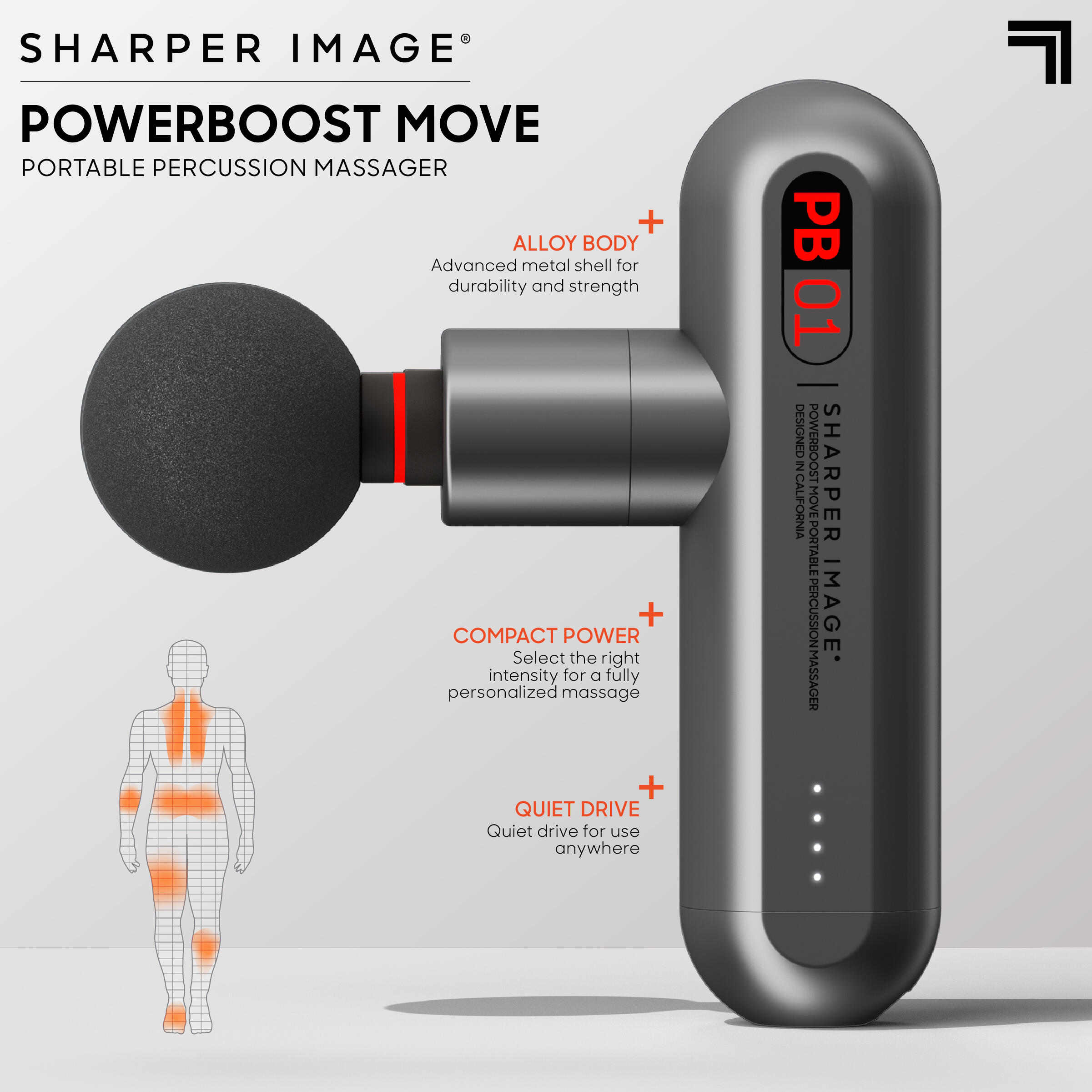 Sharper Image - Powerboost Move Pistolet de massage 2/5