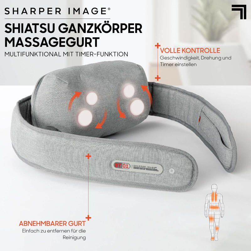 Multifunktionaler Shiatsu Ganzkörper Massagegurt mit Timer-Funktion