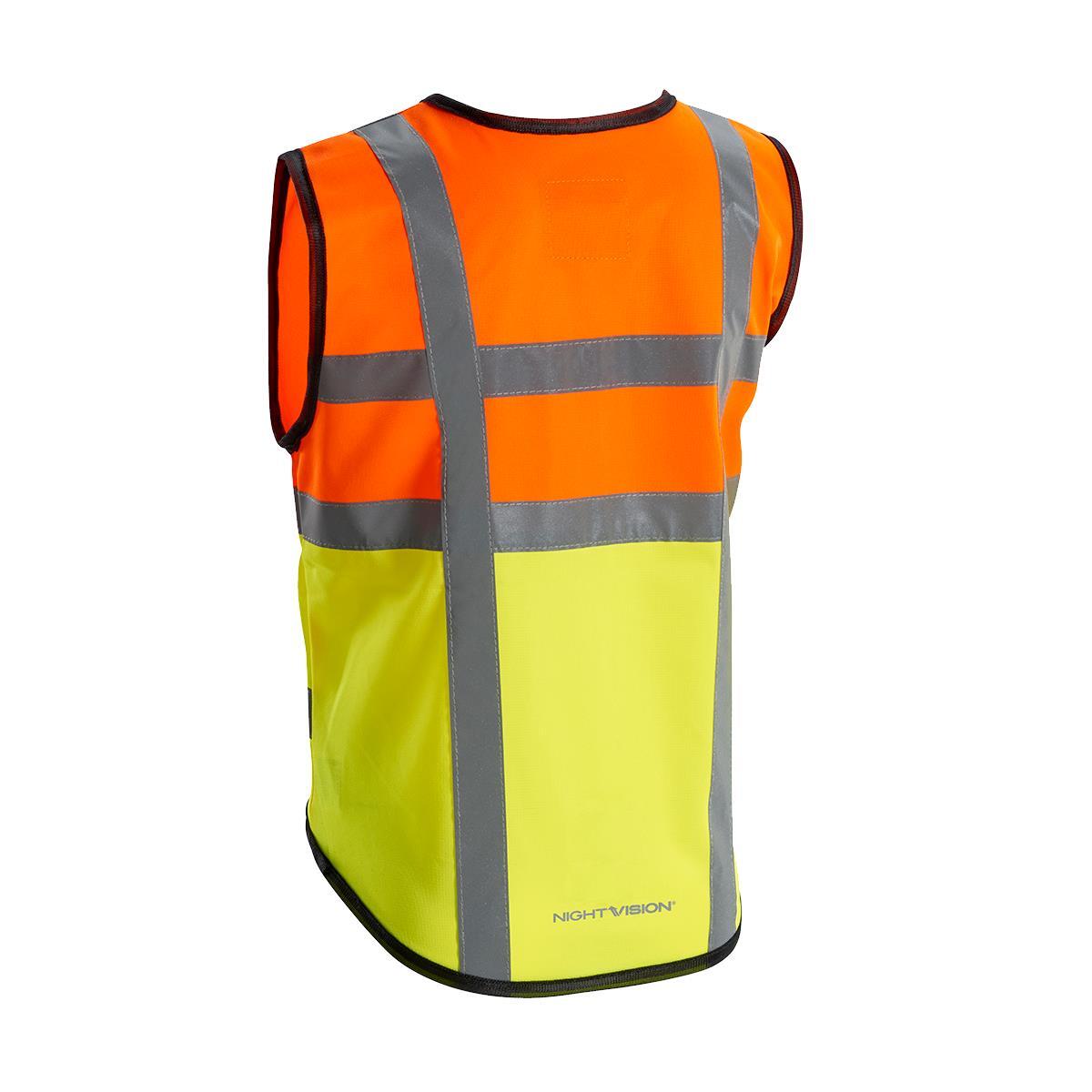 Kids Nightvision Vest Urban Yellow 7-9 Years Hi-Viz 2/2