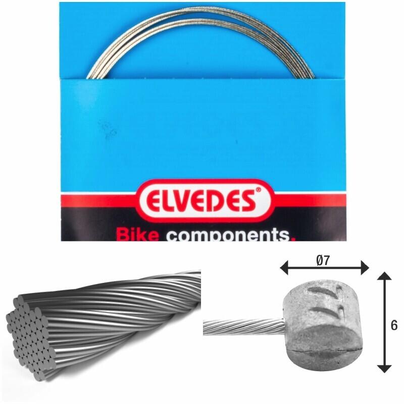 Remkabel 1x19 roestvrij staaldraad ø1,5mm t-kop ø7x6mm Elvedes