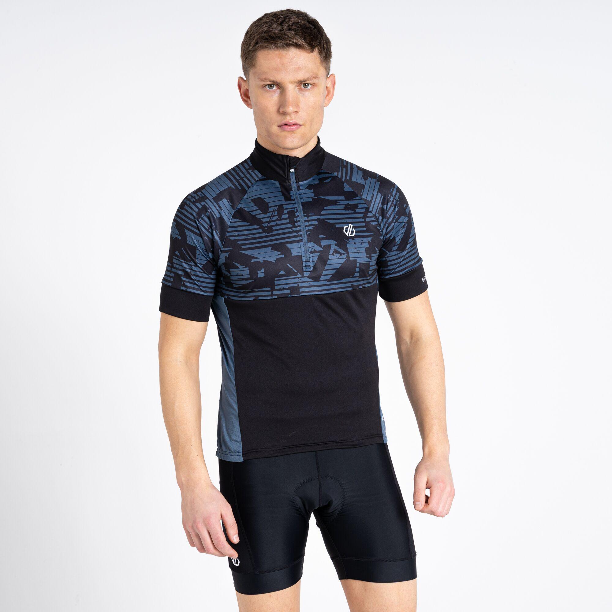 Stay The CourseII Men's Cycling 1/2 Zip Short Sleeve T-Shirt - Black Print 5/7