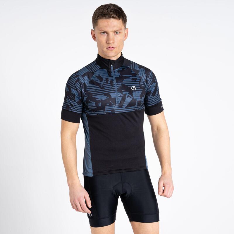 Stay The Course II T-shirt de cyclisme zippé à moitié pour homme - Noir