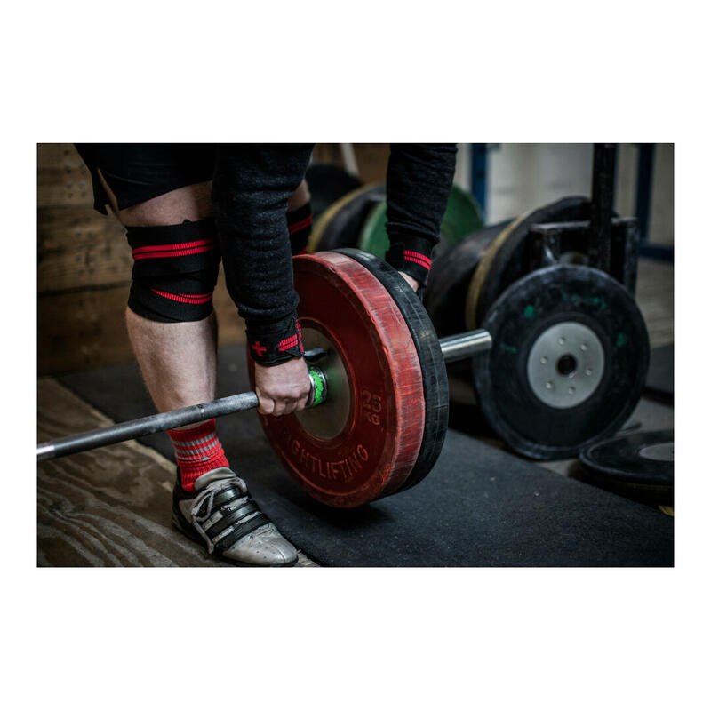 Armband für Gewichtheben und Bodybuilding - Schwarz/Rot