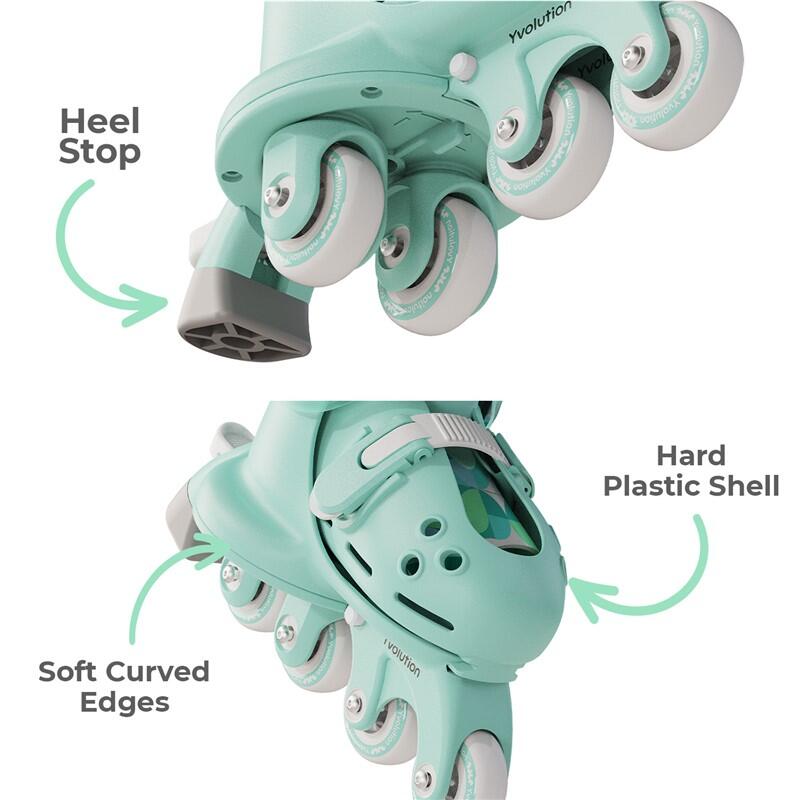 PATINS EVOLUCIONÁRIOS TWISTA T.30-34 PARA CRIANÇAS YVOLUTION VERDE 3/8