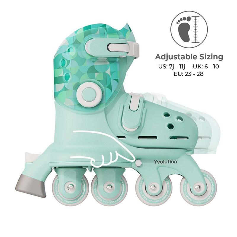 PATINS EVOLUCIONÁRIOS TWISTA T.30-34 PARA CRIANÇAS YVOLUTION VERDE 4/8