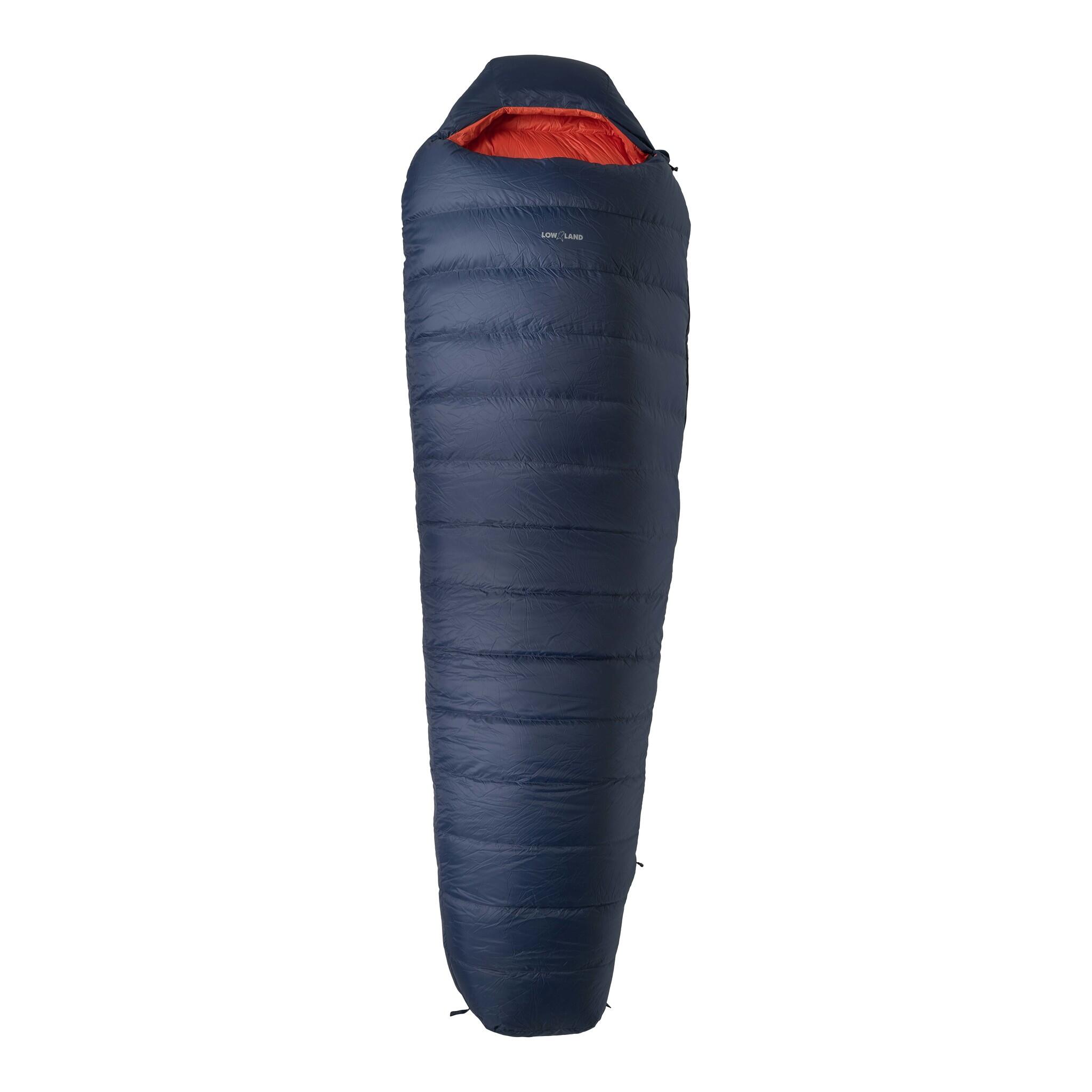 Lowland - Kibo -5 - Sac De Couchage En Duvet - Nylon - 225x80 Cm - 1195gr  -5°c - Sac De Couchage - Bleu|orange - 225 Cm - Decathlon