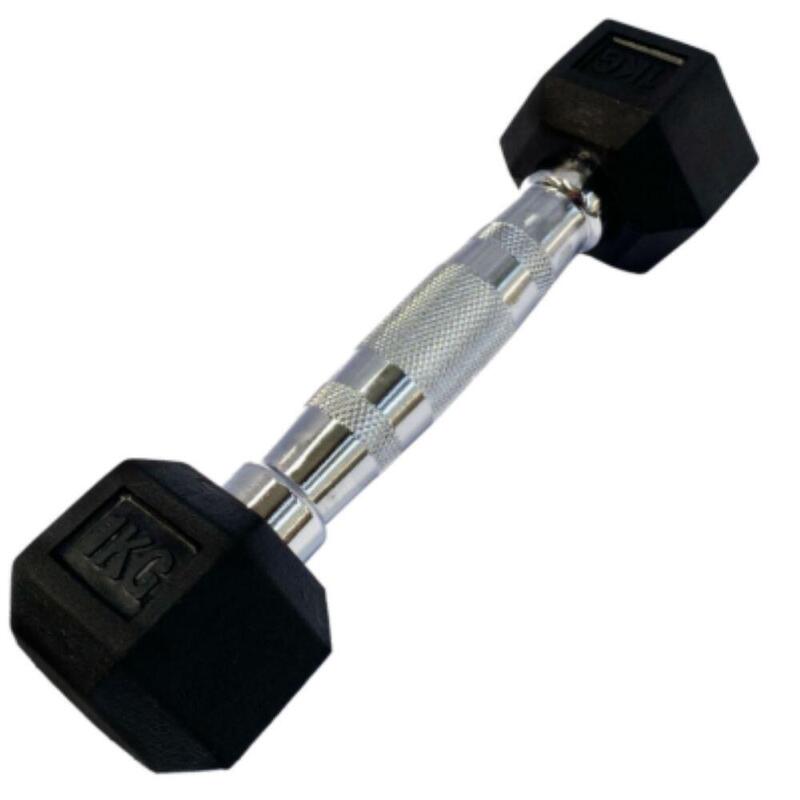 Mancuerna Hexagonal Singular Wod Dumbbell 8 Kg (Sin Logo) - Negro