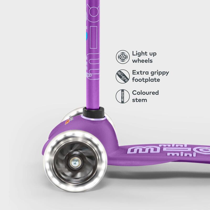Trottinette 3 roues Mini Micro Deluxe Violet LED