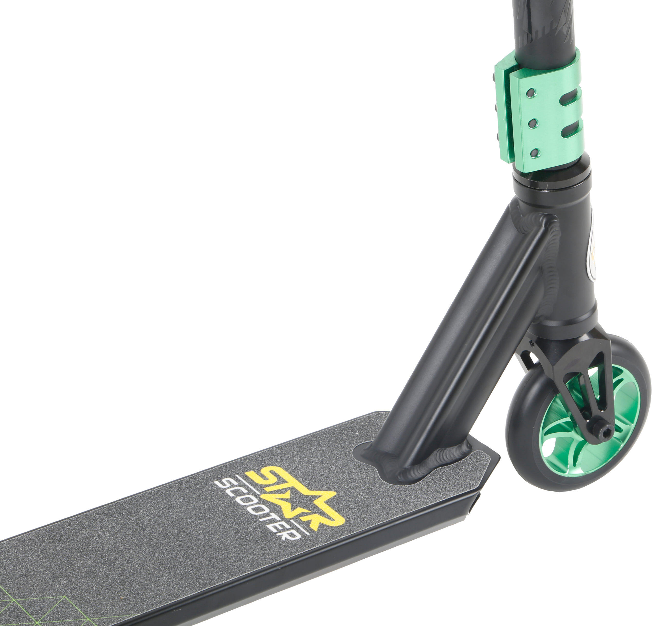 STAR SCOOTER Freestyle Jump alu stuntstep, 110mm Semi Pro, zwart / groen 2/5