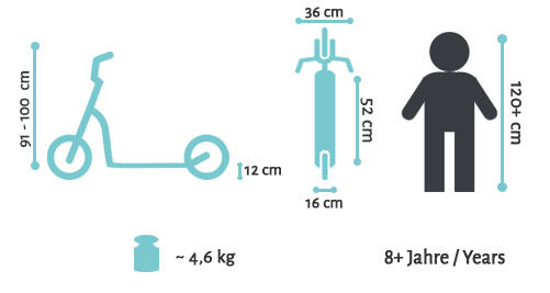 Trottinette grandes roues 205 mm, pour enfants de 8 ans, pliable, Wave 5/5