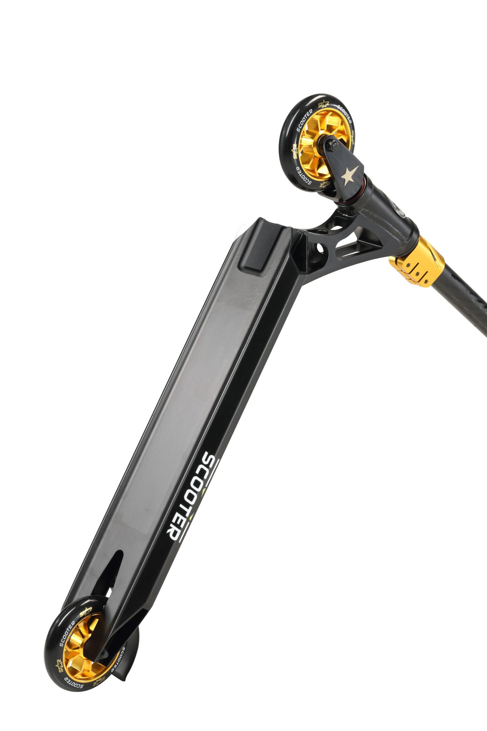 STAR SCOOTER Freestyle Jump alu stuntstep 110mm Pro Trick Roller zwart goud 4/7
