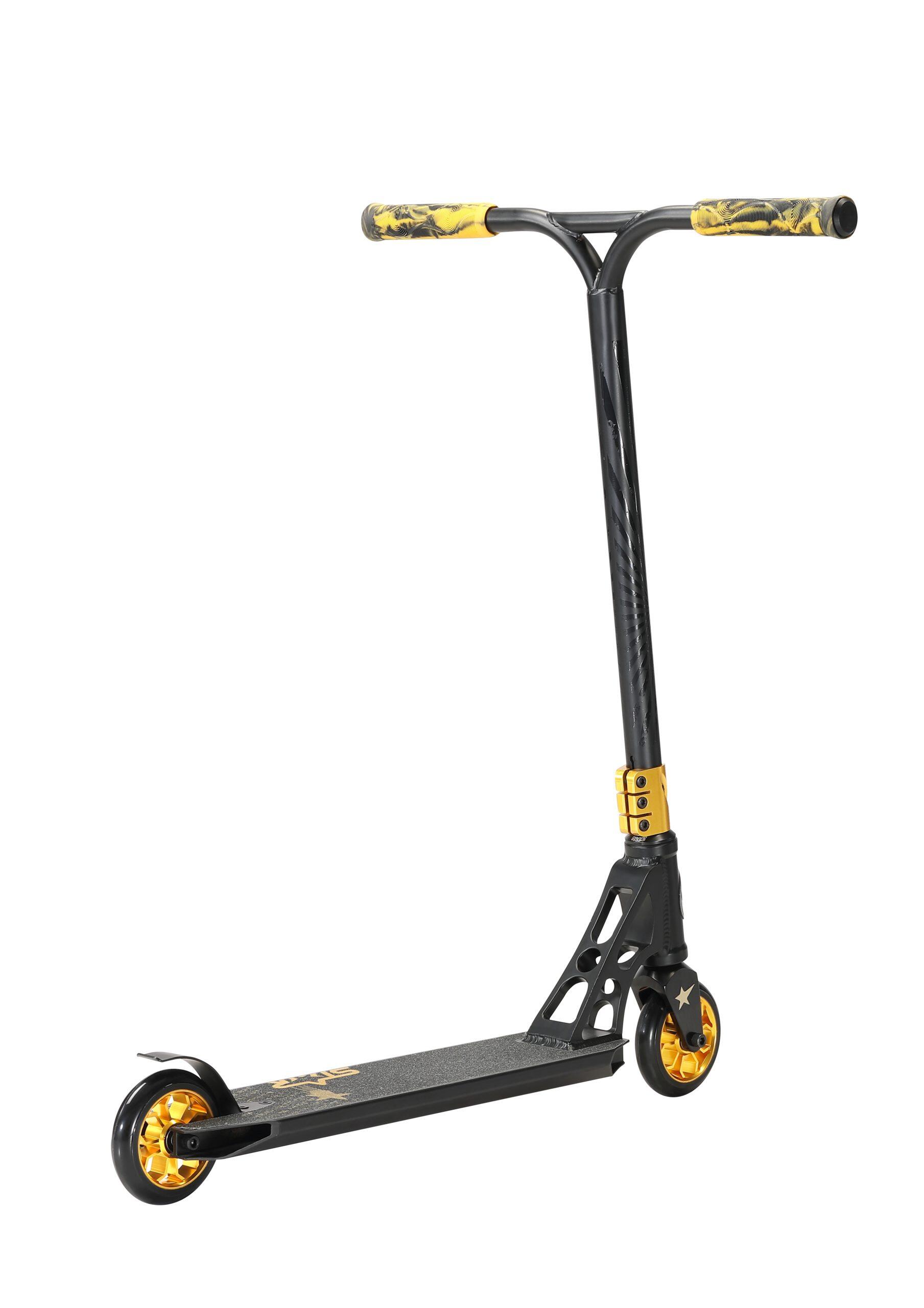 STAR SCOOTER Freestyle Jump alu stuntstep 110mm Pro Trick Roller zwart goud 3/7