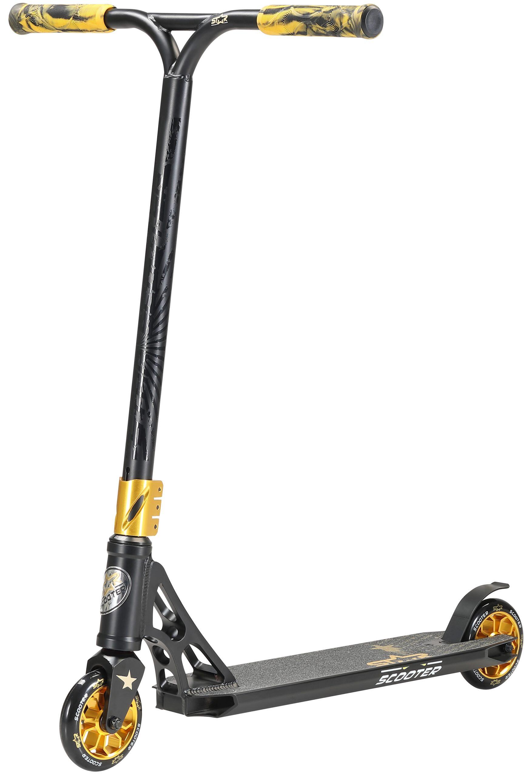 STAR SCOOTER STAR SCOOTER Freestyle Jump alu stuntstep 110mm Pro Trick Roller zwart goud