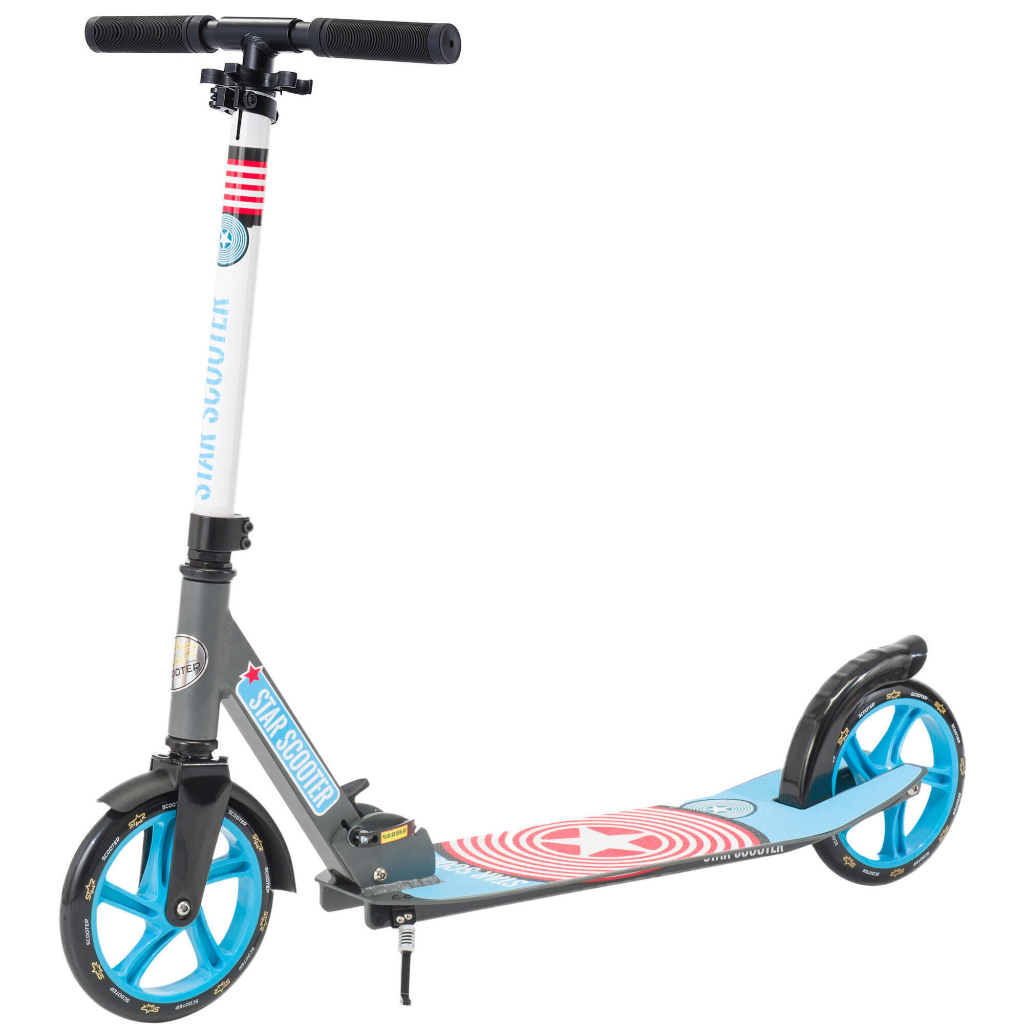 STAR SCOOTER STAR SCOOTER Alu City vouwbaar 205mm XXL staplank grijs / blauw